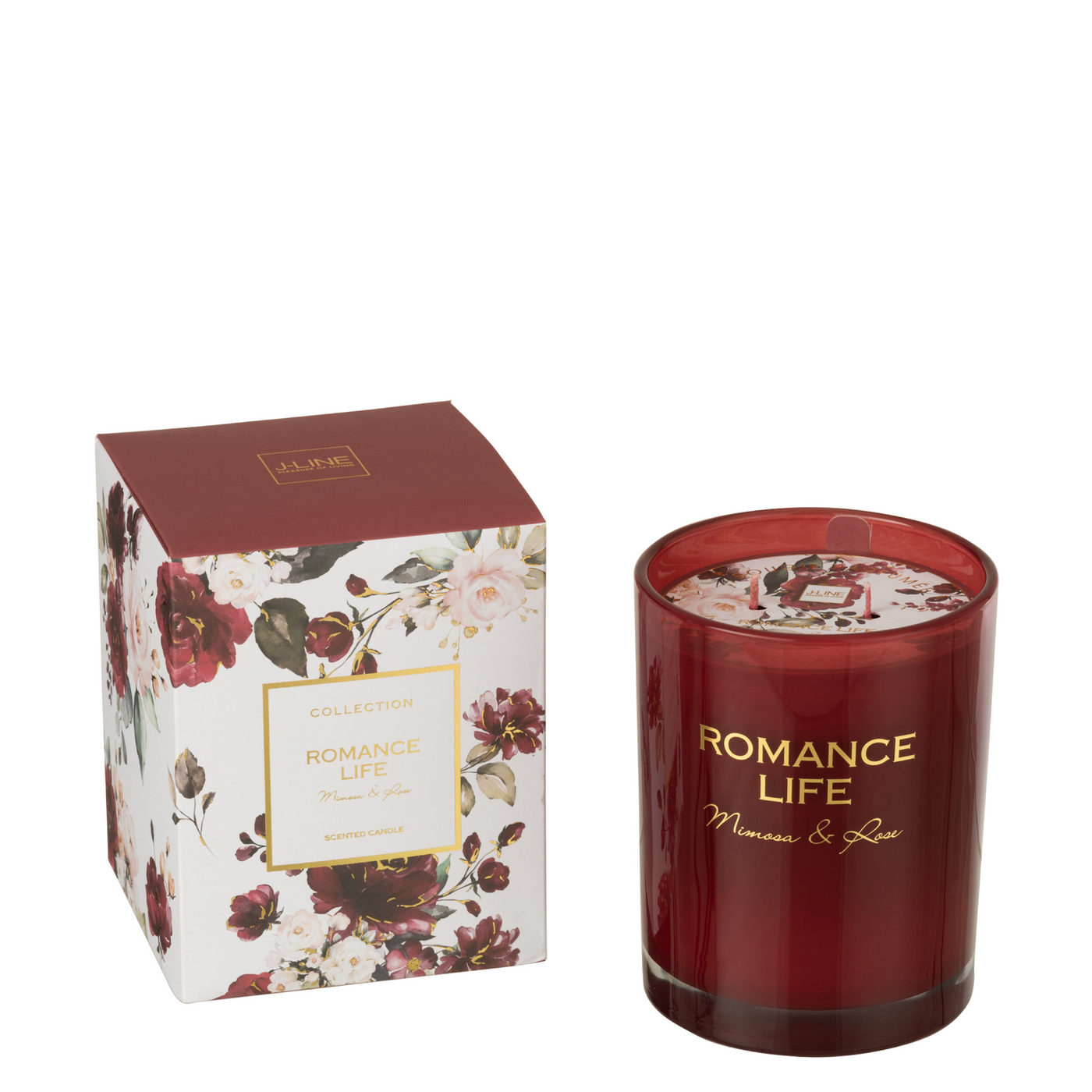SCENTED CANDLE ROMANCE LIFE MIMOSA&amp;ROSA RED LARGE-70H
