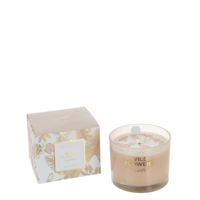 SCENTED CANDLE WILD FLOWERS BEIGE SMALL-30U