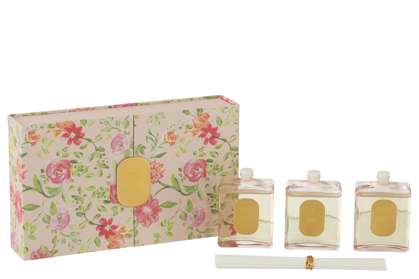 BOX 3 SCENTED OIL HAPPINESS BLOOMS RAIN REEF PINK