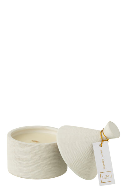 Candle Ceramic Jar Sapphire Amber Tea Wax White-40H