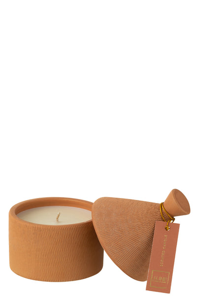 Candle Ceramic Jar Mimosa &amp; Rose Wax Terracota-40H