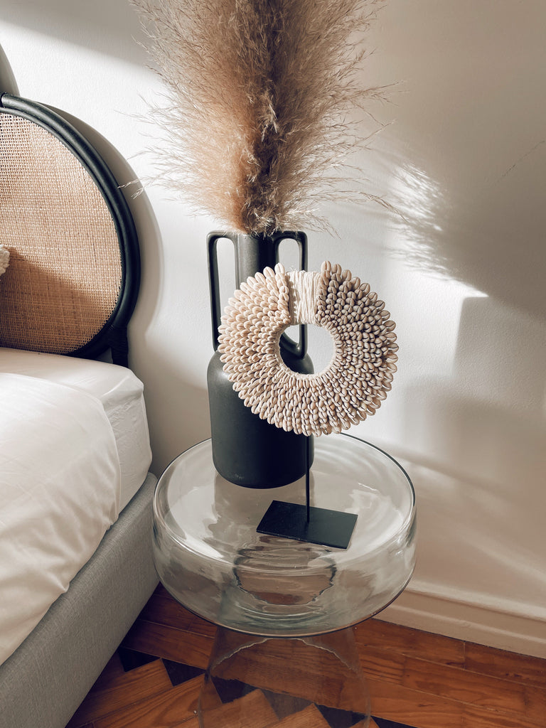 Cowrie Sunrise Shell Decor on Stand - S
