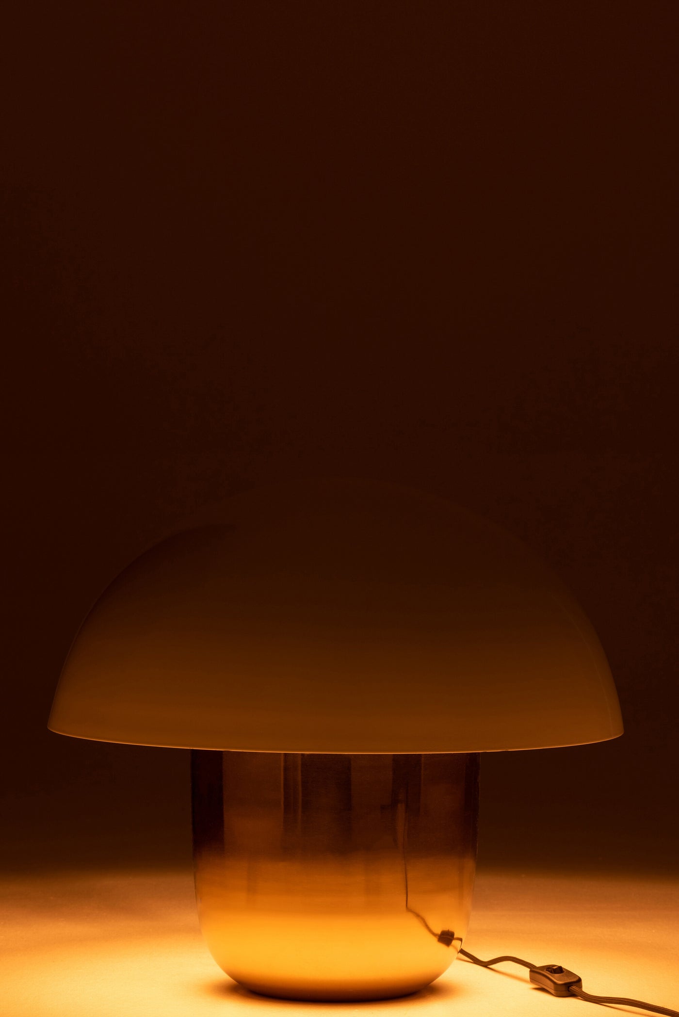 LAMP MUSHROOM IRON WHITE/GOLD LARGE