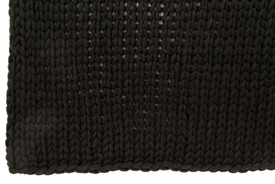 Plaid Knitted Acrylic Black
