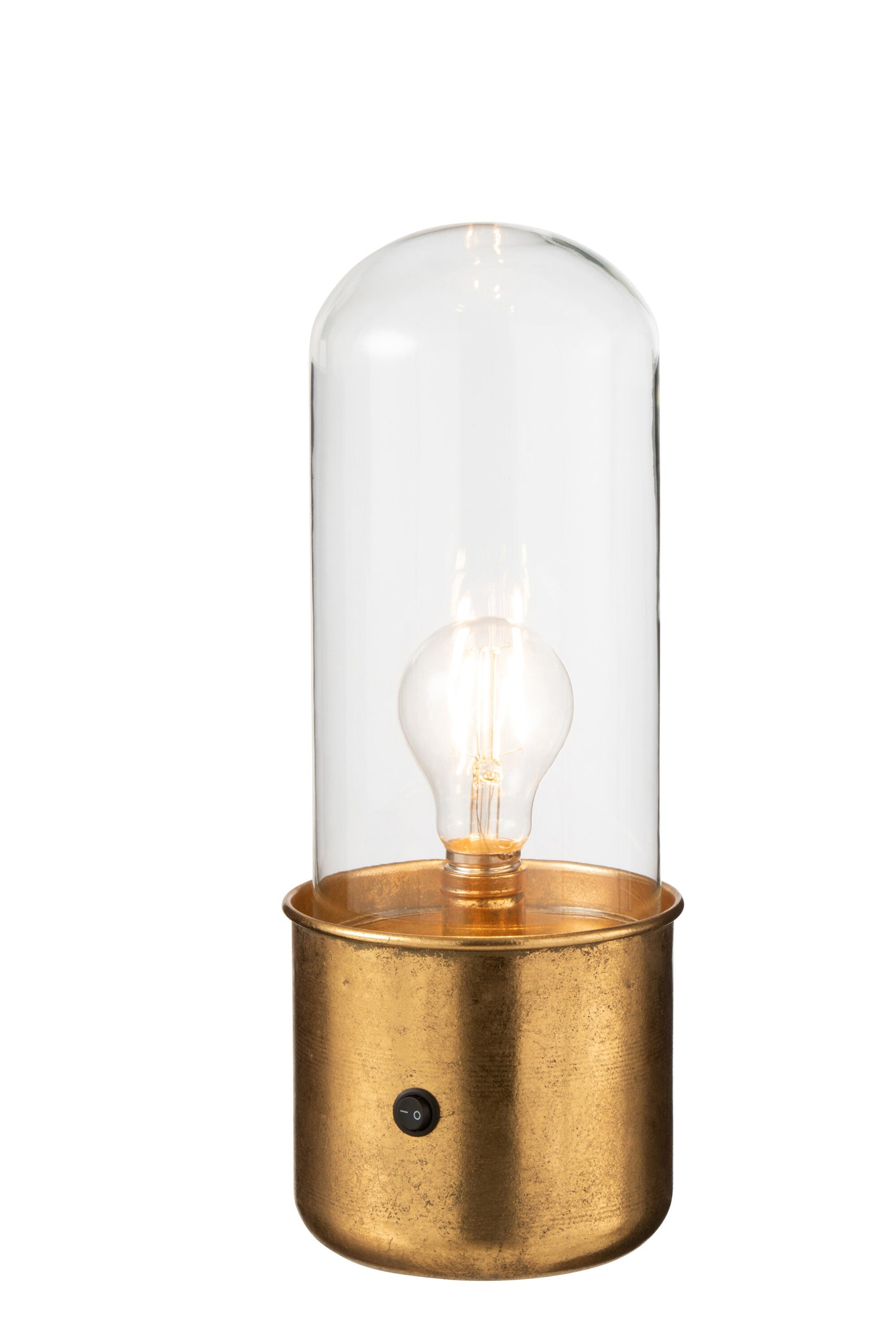 TABLE LAMP ANTIQUE LED GLASS/ZINC GOLD SMALL